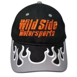 Otto Baseball Cap Black Gray OS Wild Side Motorsports Honda Yamaha Flame Hat